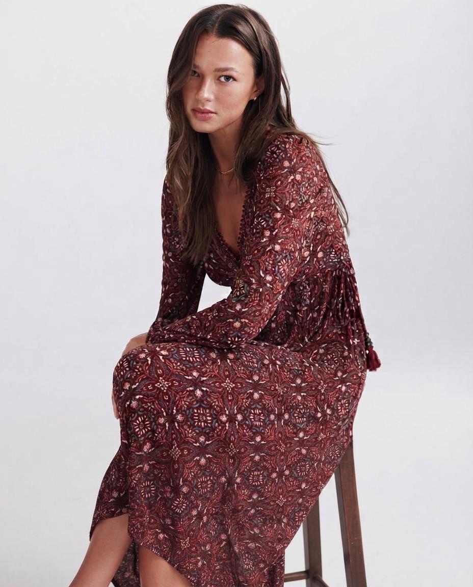 Boho midi haljina sa printom Boho midi haljina sa printom